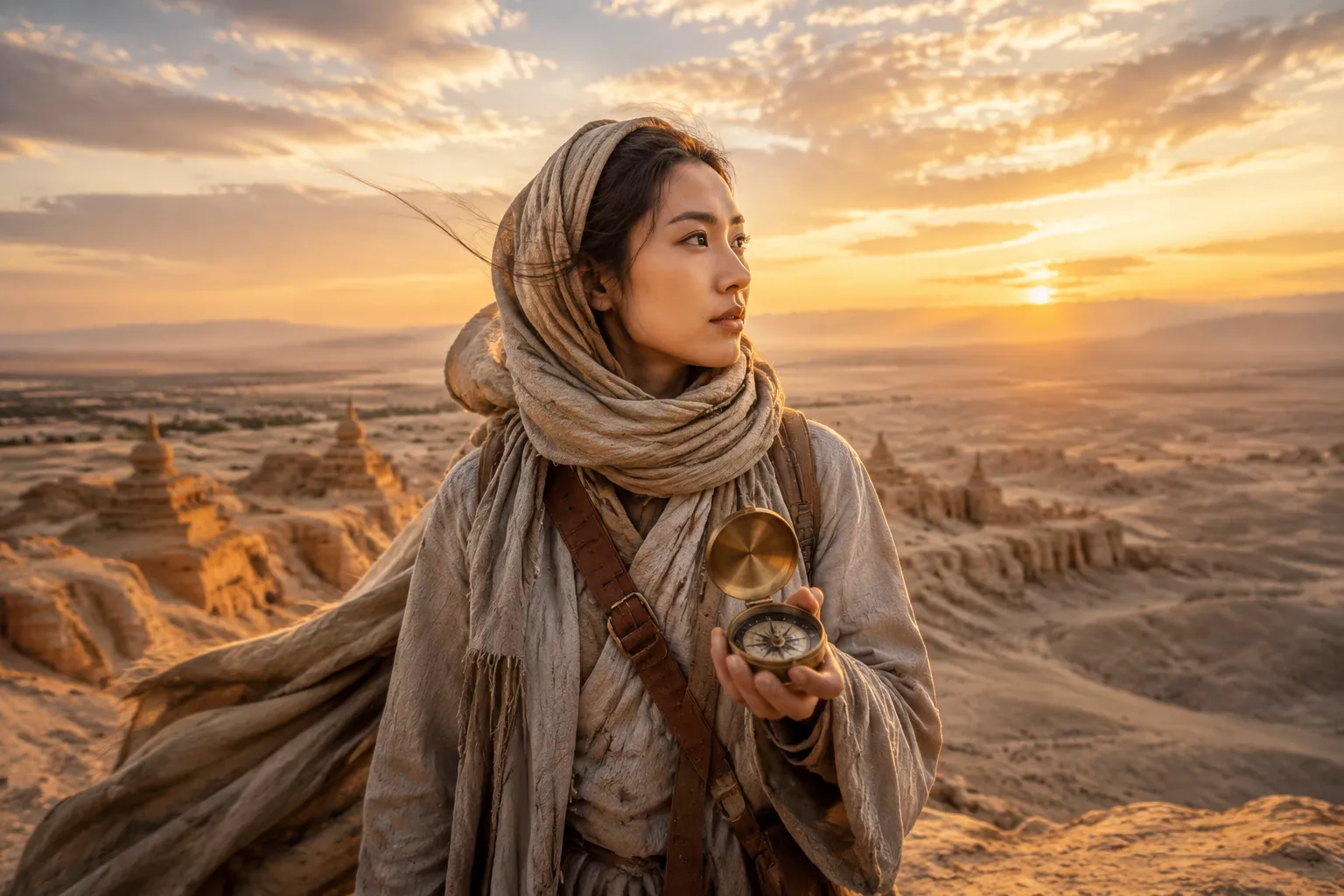 Traveler using a phone at Dunhuang International Airport