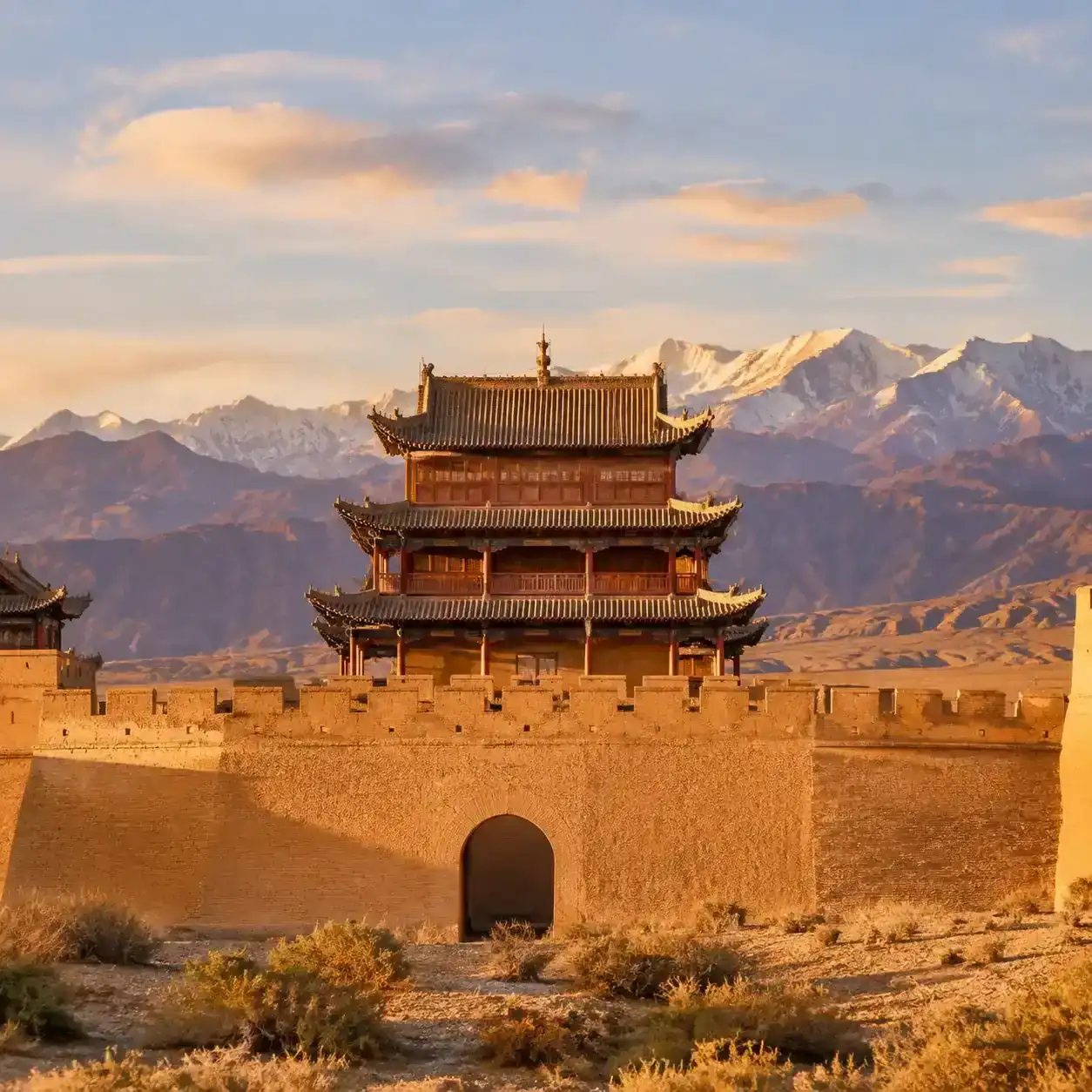 Jiayuguan Fort watchtower at the western end of the Ming Great Wall